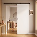 Ver imagem 1 de Porta Drywall Branca 90x210 + Kit Correr Preto de Sobrepor
