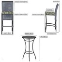 Ver imagem 3 de Mesa Bistrô 2 Banquetas Roma Preta Náutica Estofado 5 Trama Prata