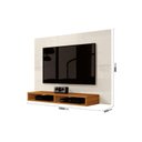 Ver imagem 3 de Painel FX 1,20m Para TV Até 43'' Com Nichos Para Aparelhos e Objetos Cor Off White/Cedro EDN MÓVEIS