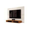 Ver imagem 1 de Painel FX 1,20m Para TV Até 43'' Com Nichos Para Aparelhos e Objetos Cor Off White/Cedro EDN MÓVEIS