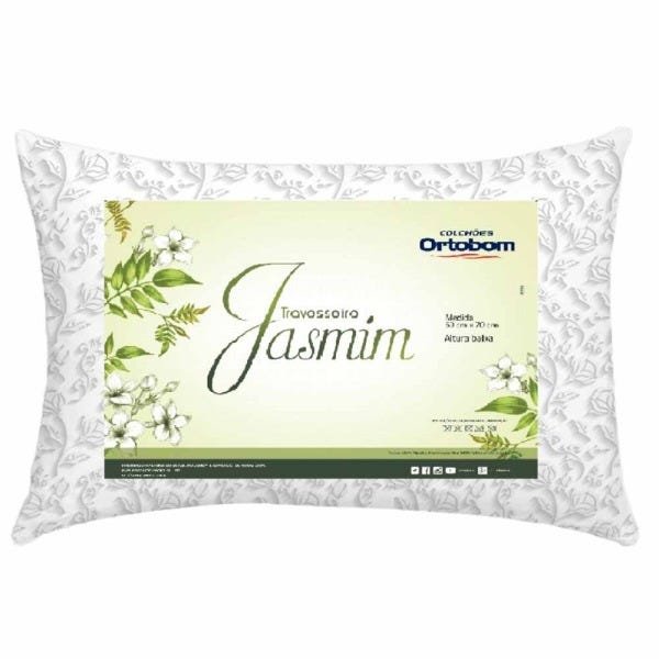 Travesseiro Ortobom Jasmin Percal 100% Algodão confortável - 1