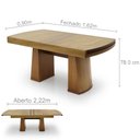 Ver imagem 2 de Mesa de Jantar Extensível Isabela 1,62/2,22m e 2,00/2,78m Mmj-nc Nc-amendoa 1,62m Abre 2,22m