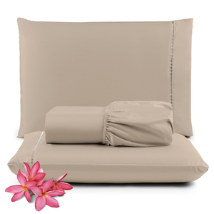 Jogo de Lençol King 3 Peças 400 Fios C/ Elástico Hotel:avelã