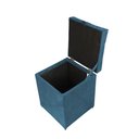 Ver imagem 2 de Puff Baú Quadrado - 1 Lugar - 36x36cm - Azul Aço