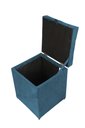 Ver imagem 2 de Puff Baú Quadrado - 1 Lugar - 36x36cm - Azul Aço