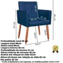 Ver imagem 2 de Poltrona para Espera Comercial Cliente Tecido Corano Resistente Pés em Madeira Natural Suporta 120kg