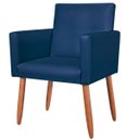 Ver imagem 1 de Poltrona para Espera Comercial Cliente Tecido Corano Resistente Pés em Madeira Natural Suporta 120kg