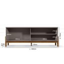 Ver imagem 3 de Rack Bancada para TV Aurora 75 Polegadas 188cm MDP Grigio Fosco Canela Möbler