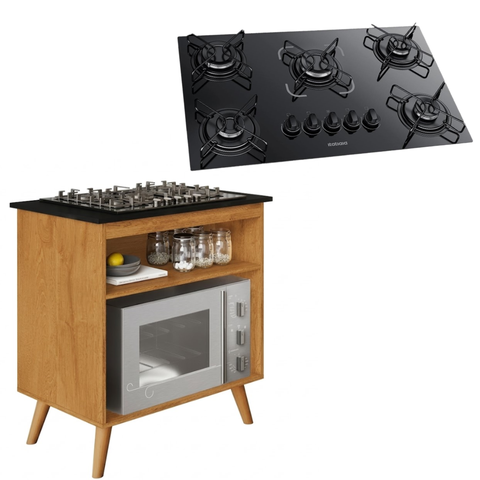 Balcão Parma para Cozinha e Cooktop Itatiaia 5 Bocas Bivolt