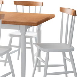 Mesa de Jantar Udine com 6 Cadeiras Udine Branco e Natural 160x80 Fabrispuma - 4