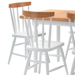 Mesa de Jantar Udine com 6 Cadeiras Udine Branco e Natural 160x80 Fabrispuma - 2