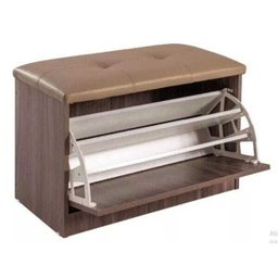 Sapateira Puff Bau Versatile Premium Luxo até 12 Pares Marrom - 4