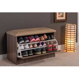 Sapateira Puff Bau Versatile Premium Luxo até 12 Pares Marrom - 1