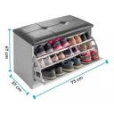Ver imagem 6 de Sapateira Puff Bau Multiuso para Sala Luxo até 12 Pares Branco/Preto