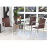 Conjunto de Mesa Jardim Alumínio Fibra 4 Cadeiras Área Externa Castanho - 1