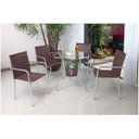 Ver imagem 2 de Conjunto de Mesa Jardim Alumínio Fibra 4 Cadeiras Área Externa Castanho
