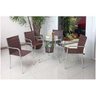 Conjunto de Mesa Jardim Alumínio Fibra 4 Cadeiras Área Externa Castanho - 2