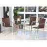 Conjunto de Mesa Jardim Alumínio Fibra 4 Cadeiras Área Externa Castanho - 1