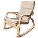 Ver imagem 1 de Cadeira Balanço Poltrona Papai Madeira Moderna Dondola Bege