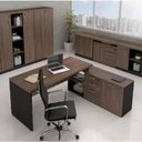 Ver imagem 5 de Mesa para Escritório em L Diretor 170x160cm Marrom e Preta