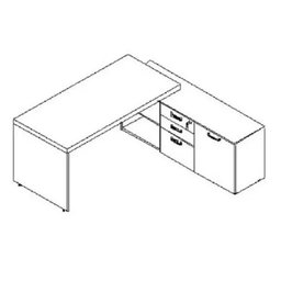 Mesa para Escritório em L Diretor 170x160cm Marrom e Preta - 6 Mesa para Escritório em L Diretor 170x160cm Marrom e Preta - 6