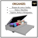 Ver imagem 4 de Cama Box Baú Solteiro com Auxiliar Conjugada | Blindada | Pistão a Gás | Suporta até 200kg | 188x88x