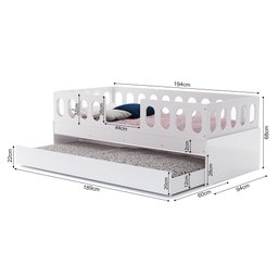 Cama Juvenil Lara Solteiro com Cama Auxiliar Branco - Baby Mobília - 3