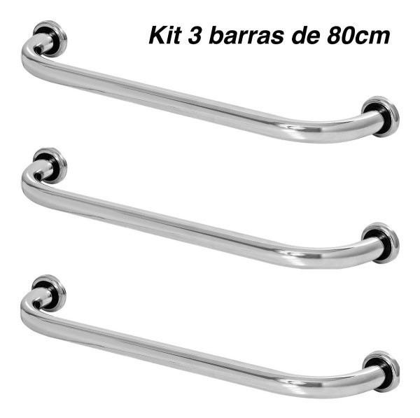 Kit 3 Barra De Apoio De Idoso Para Banheiro 80cm - 5
