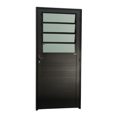 Porta Alumínio Lambril Basculante 86 Esq V.Boreal Preto Brimak