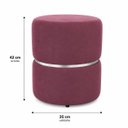 Ver imagem 2 de Puff com Cinta no Meio Prata Marsala Rose Veludo - Let Móveis