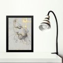 Ver imagem 1 de Quadro Minimalista Jesus Abstrato - Mármore 45x34cm - com Vidro:moldura Preta