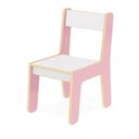 Ver imagem 1 de Cadeirinha Infantil Rosa Cadeira Madeira Banco MDF Criança Poltrona Resistente Didatica Menina Luxo