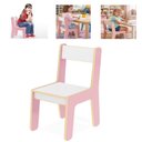 Ver imagem 6 de Cadeirinha Infantil Rosa Cadeira Madeira Banco MDF Criança Poltrona Resistente Didatica Menina Luxo