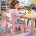 Ver mais imagens de Cadeirinha Infantil Rosa Cadeira Madeira Banco MDF Criança Poltrona Resistente Didatica Menina Luxo