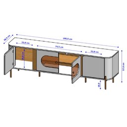 Jogo Painel e Rack Pachuca Naturalle Off White - 4