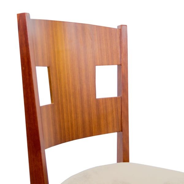 Conjunto Mesa de Jantar Laqueada com 4 Cadeiras de Madeira Design Ferrugine - 6