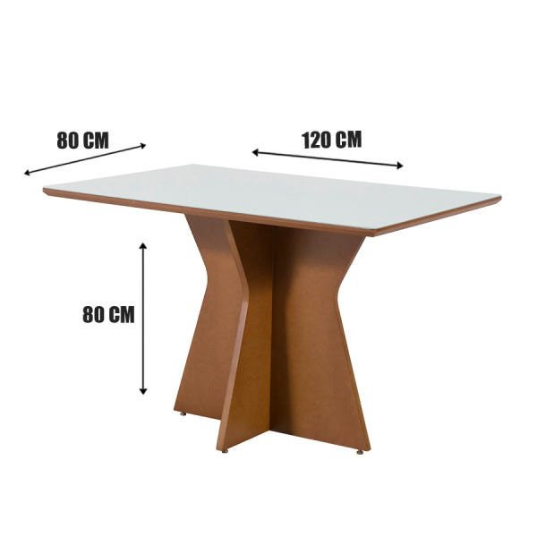 Conjunto Mesa de Jantar Laqueada com 4 Cadeiras de Madeira Estofada Design Ferrugine - 6