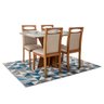 Conjunto Mesa de Jantar Laqueada com 4 Cadeiras de Madeira Design Ferrugine - 1