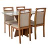 Conjunto Mesa de Jantar Laqueada com 4 Cadeiras de Madeira Design Ferrugine - 3