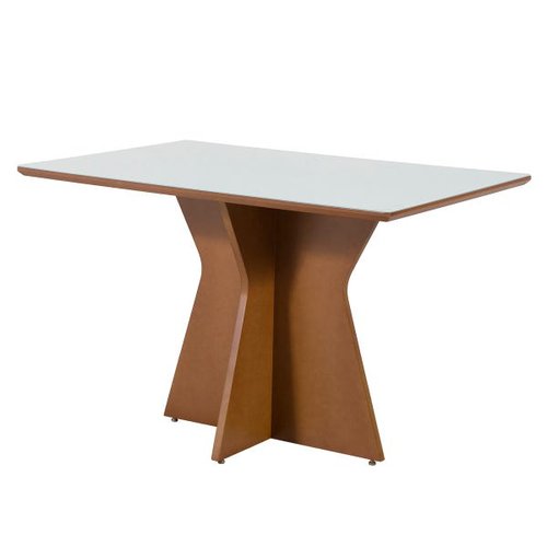 Conjunto de mesa redonda com 4 cadeiras Rafana madeira Ferrugine