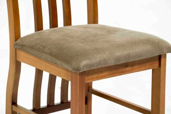 Kit 2 Cadeiras com Assento Estofado Ferrugine Design 100% Madeira na Cor Mel Caramelo - 3