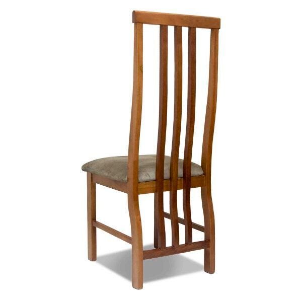 Kit 2 Cadeiras com Assento Estofado Ferrugine Design 100% Madeira na Cor Mel Caramelo - 5