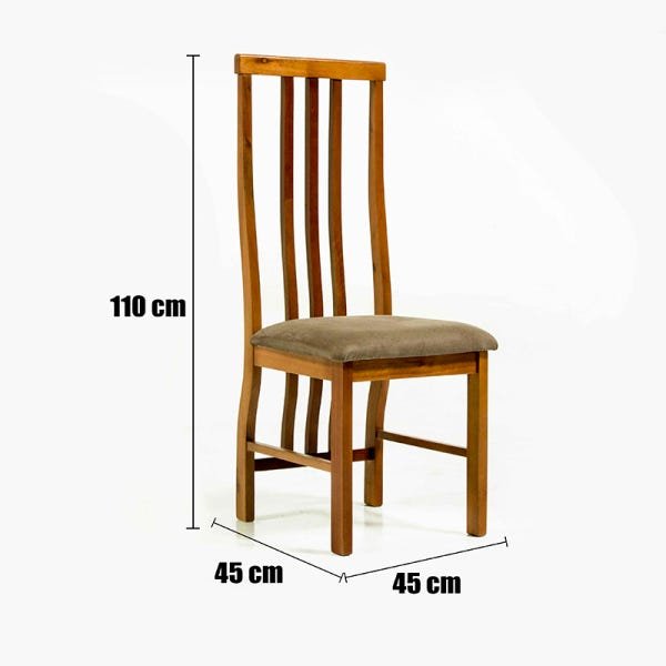 Kit 2 Cadeiras com Assento Estofado Ferrugine Design 100% Madeira na Cor Mel Caramelo - 6