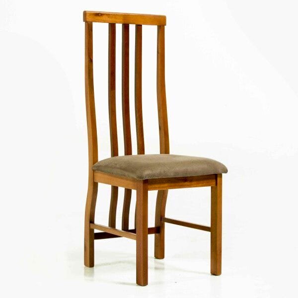 Kit 2 Cadeiras com Assento Estofado Ferrugine Design 100% Madeira na Cor Mel Caramelo - 2