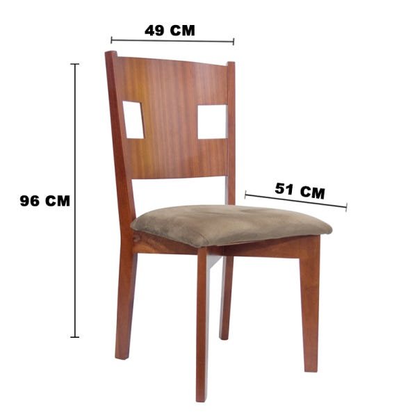 Kit 2 Cadeiras com Assento Estofado Ferrugine 100% Madeira - 6