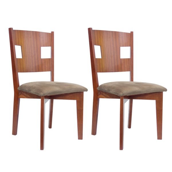 Kit 2 Cadeiras com Assento Estofado Ferrugine 100% Madeira - 1