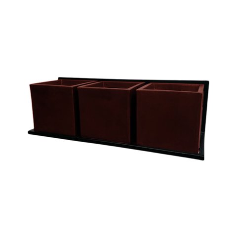Kit 3 Vasos de Parede para Plantar Plantas Decorar Bgplasticos V1020 Vinho Bordo 021