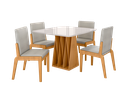 Ver imagem 2 de Conjunto Mesa com 4 Cadeiras Orquestra Marrom/Marromle/Off White