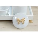 Ver imagem 2 de Kit Higiene Porcelana Bebe Maternidade + Térmica 500ml - K012 Laço Dourado