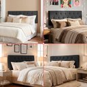 Ver imagem 3 de Cabeceira Painel Estofada Paris Suede Preto Queen 1,60m para Cama Box